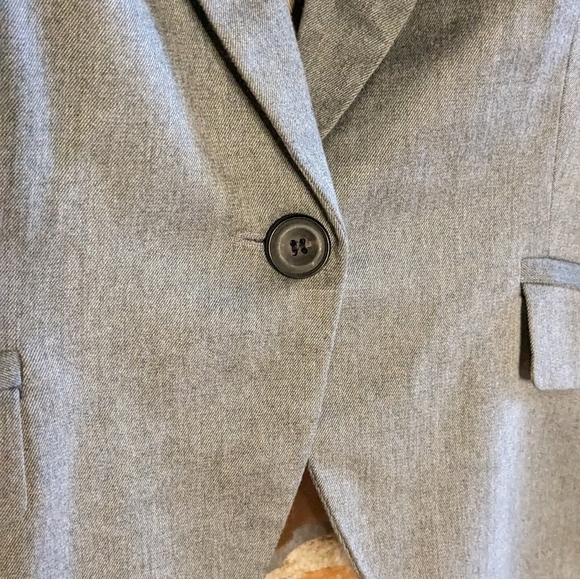 Zara Basics Medium Gray 1 Button Fitted Blazer Jacket - Picture 4 of 10
